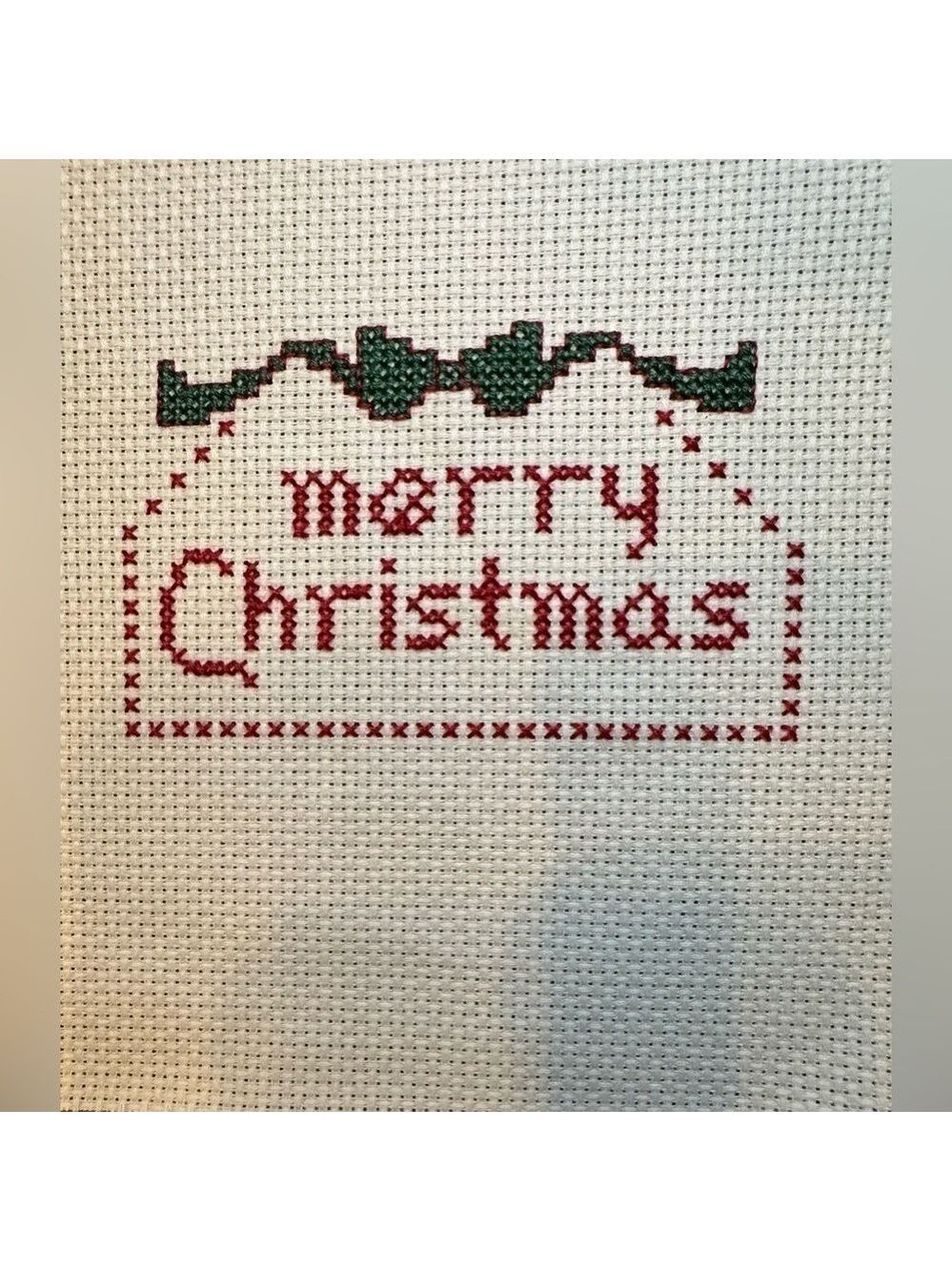 Merry Christmas counted, cross-stitch, Hand Completed, Cross Stitch panel